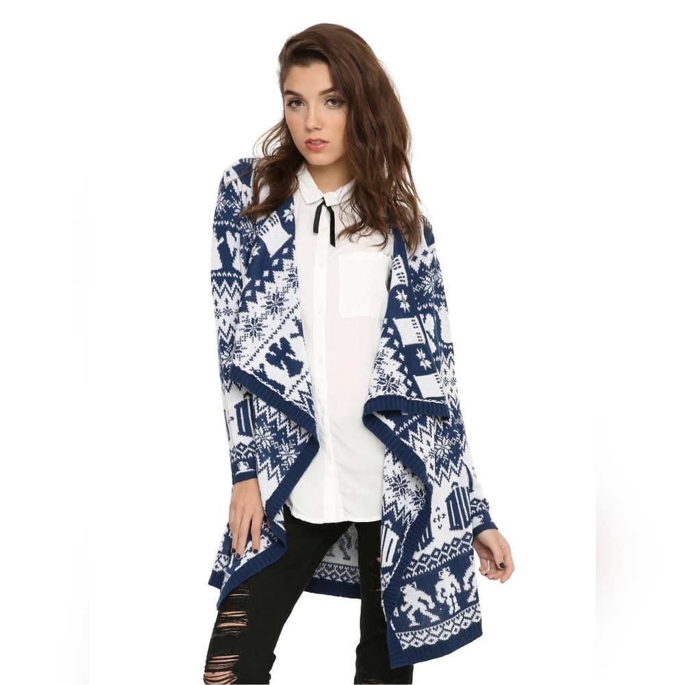 Doctor Who Fair Isle Girls Open Cardigan